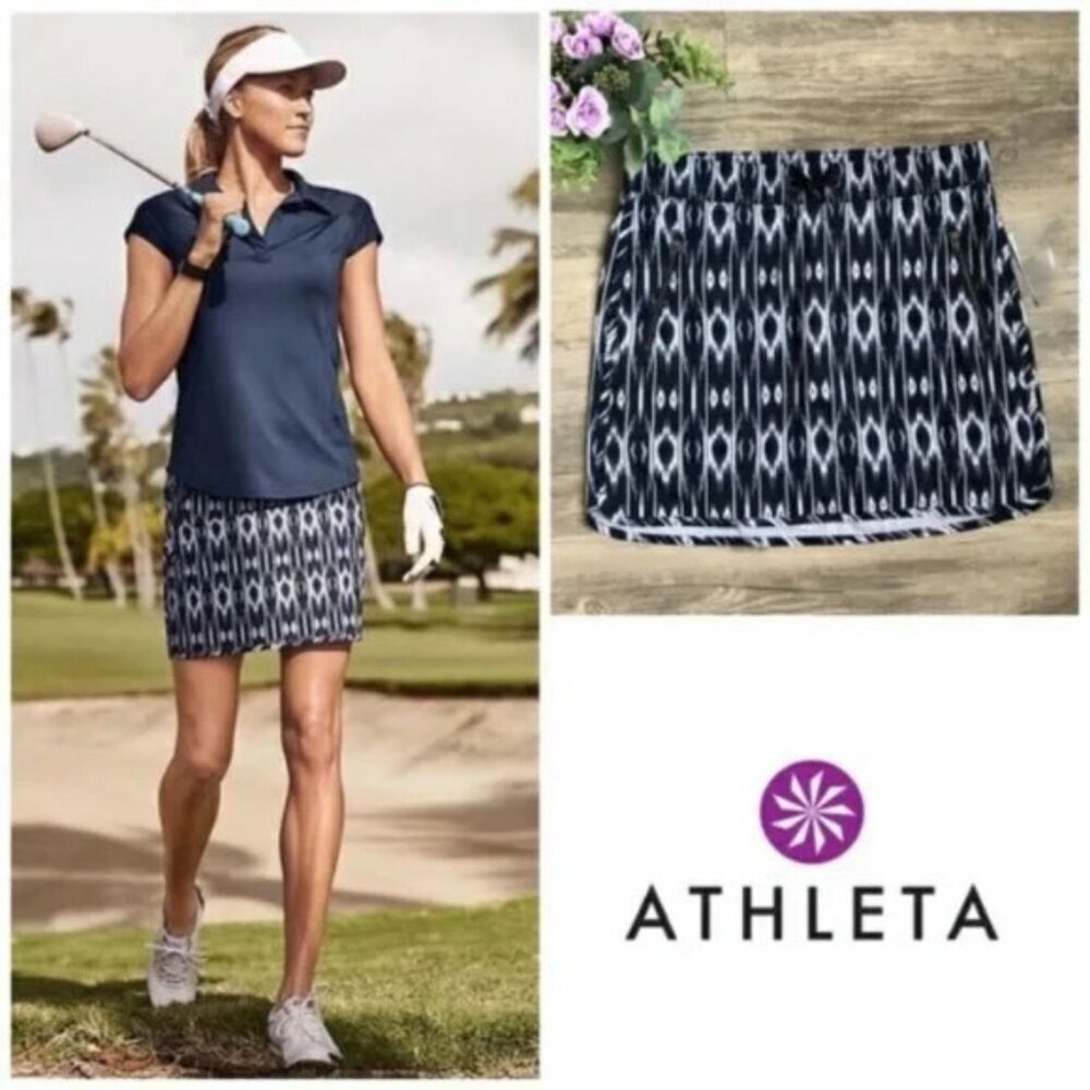 Athleta Blue Ikat Reflection Stretch In Skort